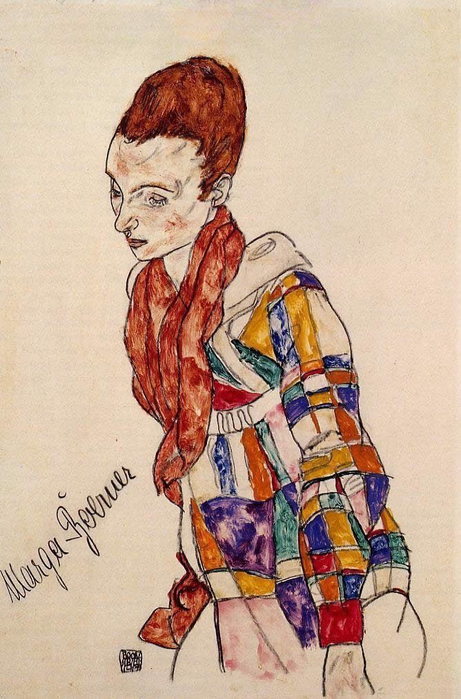 Egon Schiele Portrait of the Actress Marge Boerner